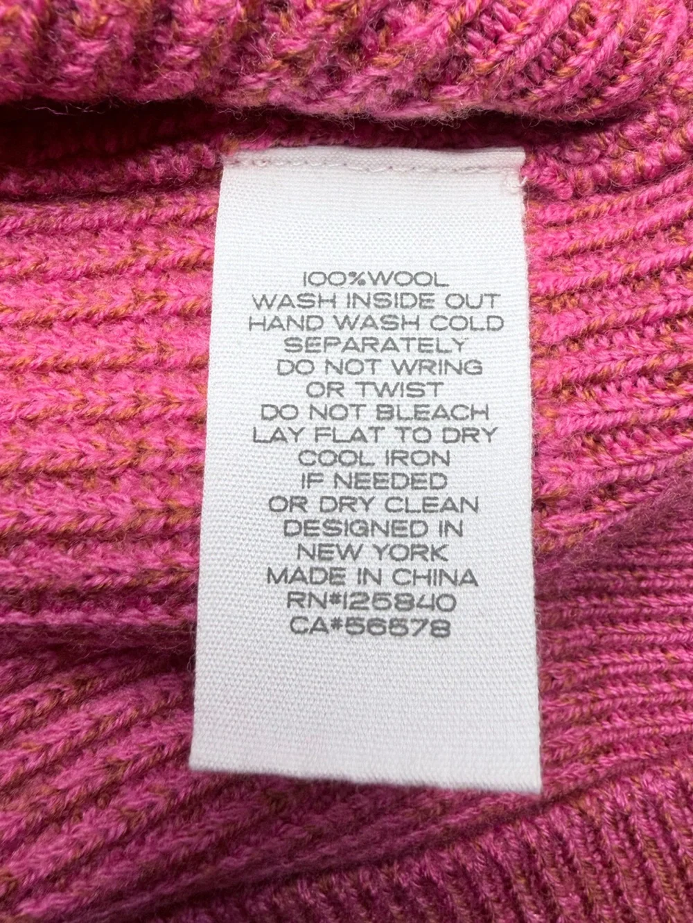 INTERMIX | 100% Wool Pink/Orange Ombré Crewneck Knit Preppy Sweater | Size S